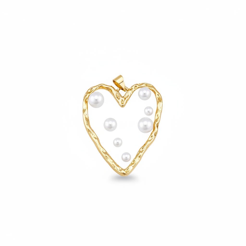 Clear Pearl Heart Large