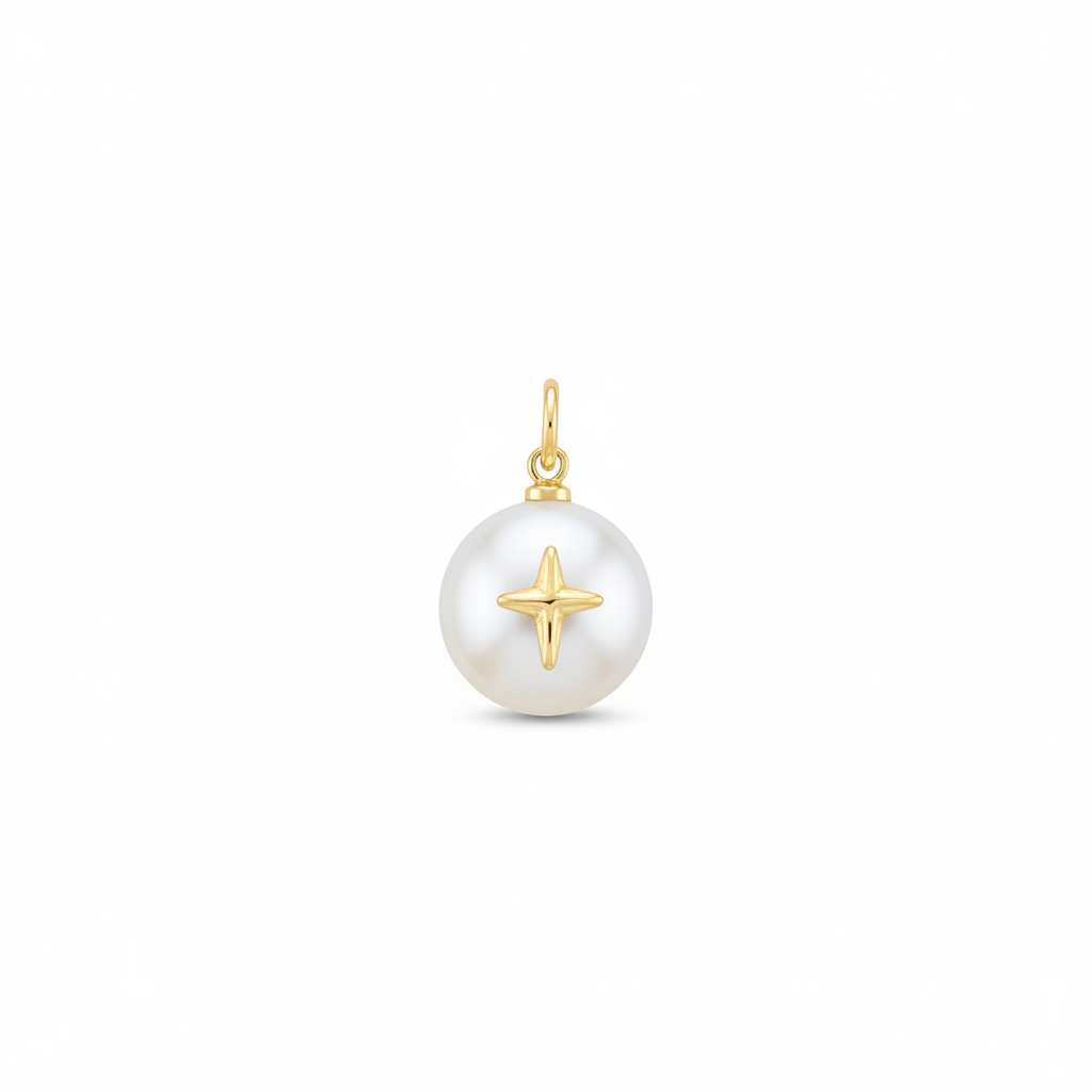Pearl Cross Charm