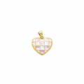 Pink Checkered Heart Charm