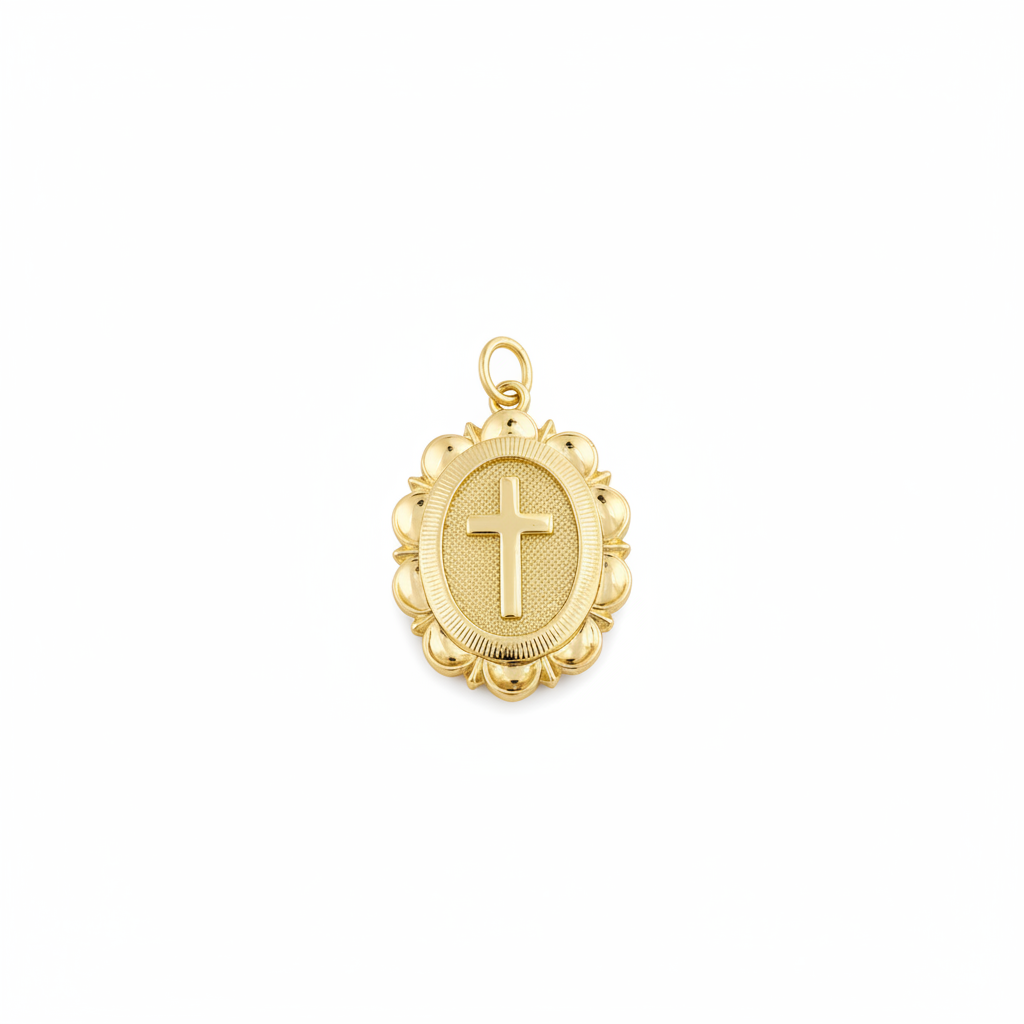Oval Cross Charm