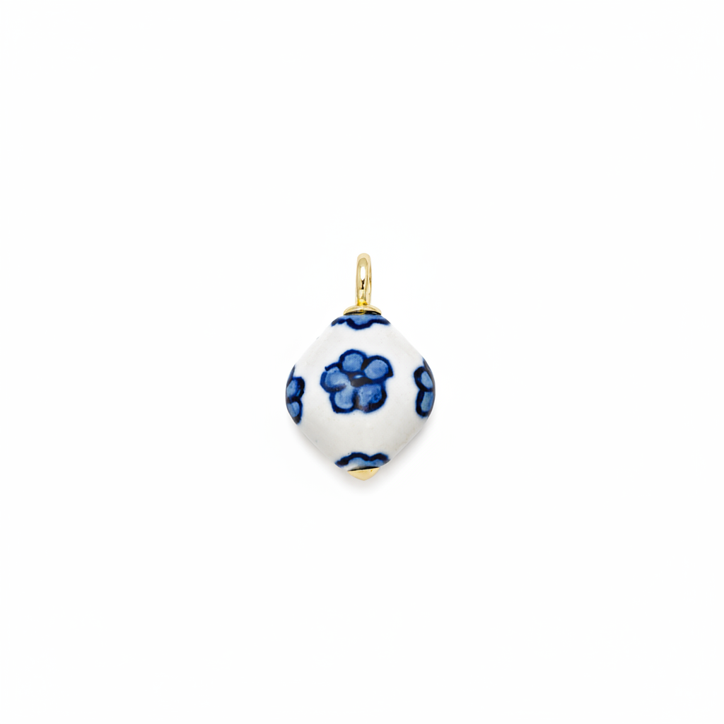 Blue Geometric Flower Charm