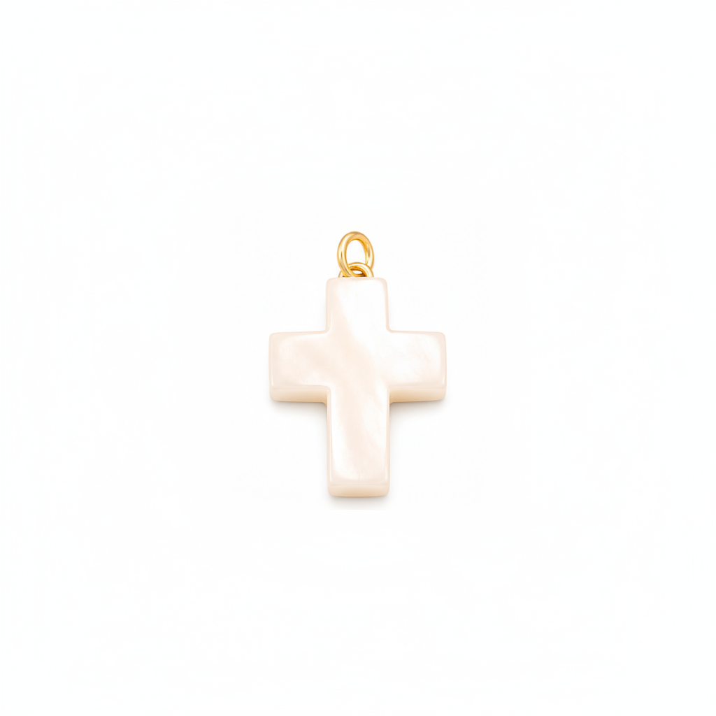 White Cross Charm