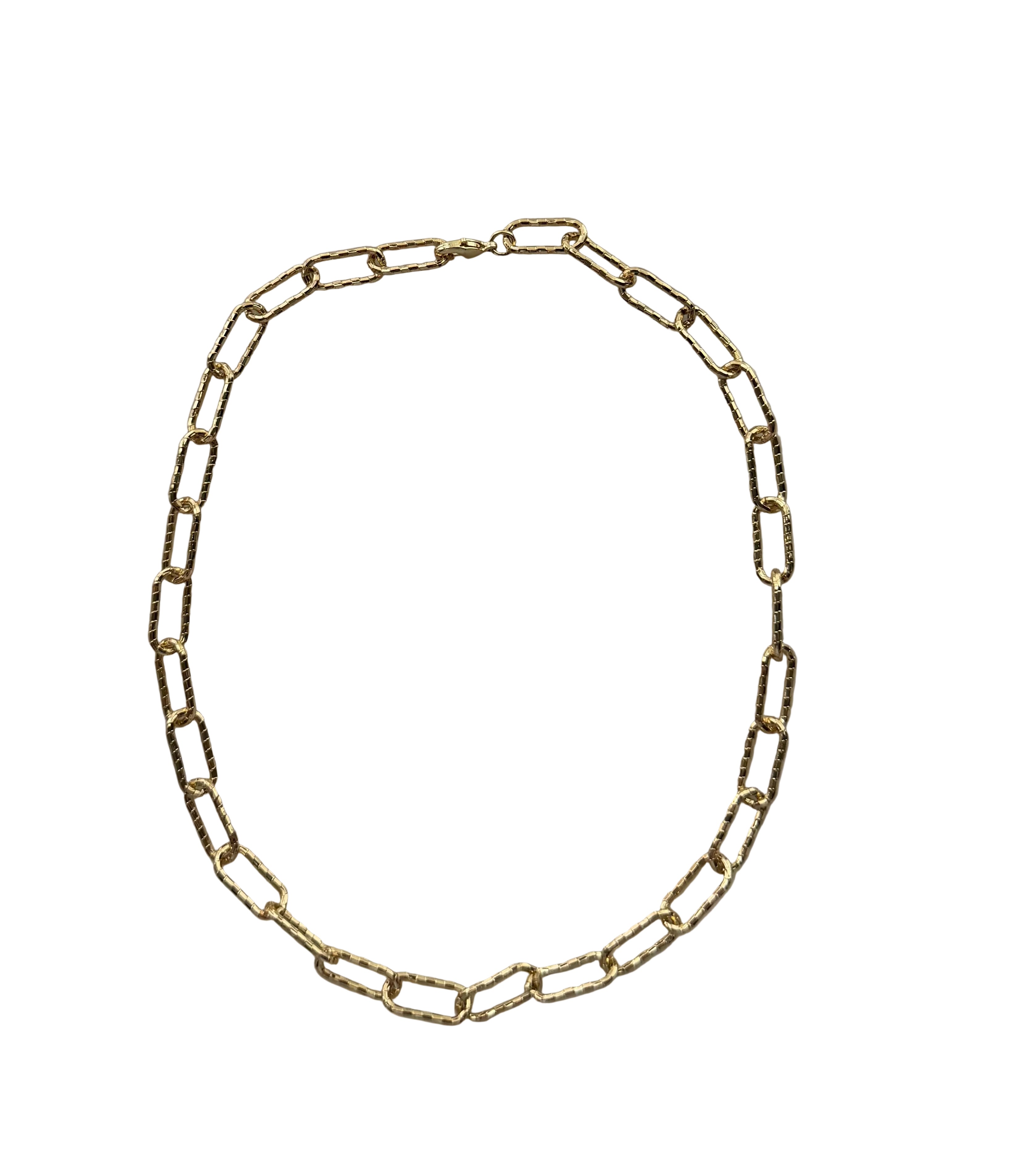 Textured Paper Clip Necklace