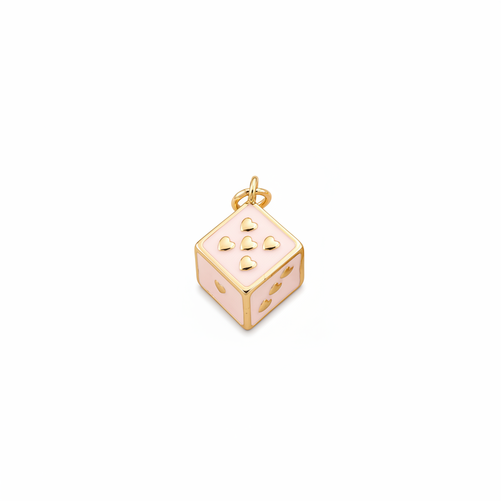 Pink Dice Charm