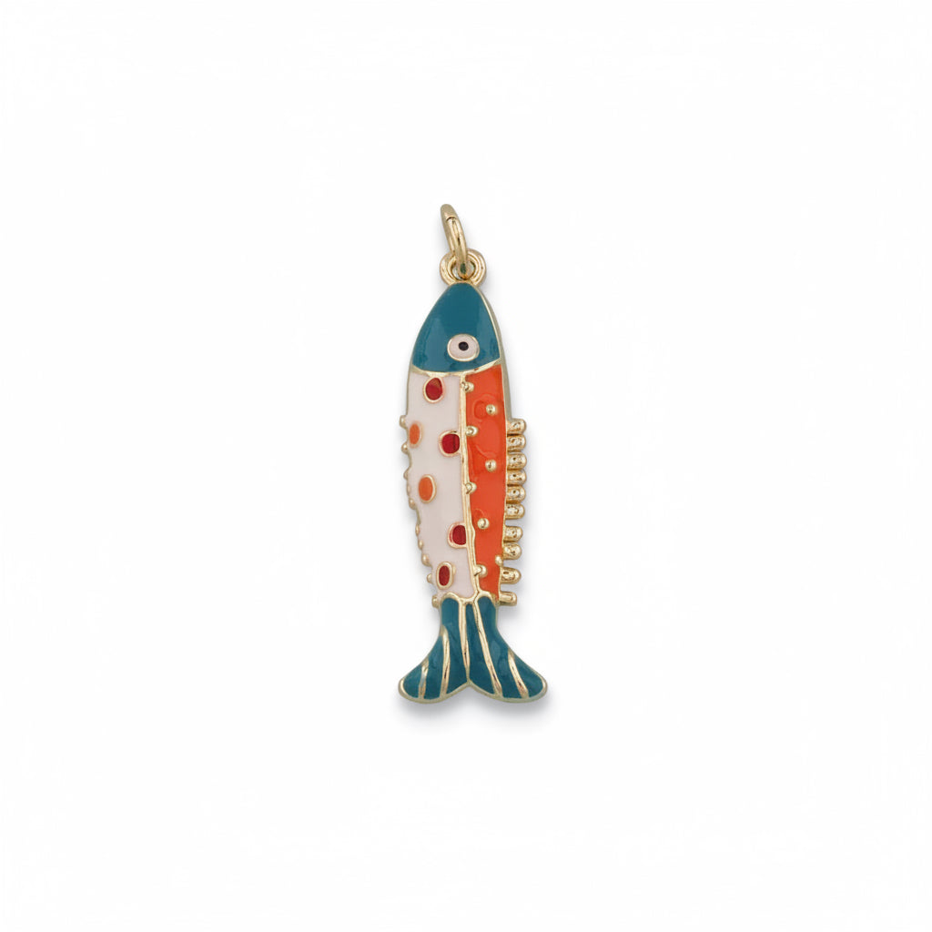 Orange Red Fish Charm