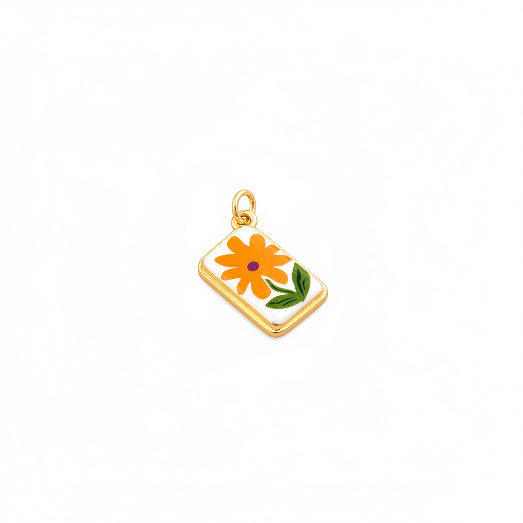Orange Flower Charm