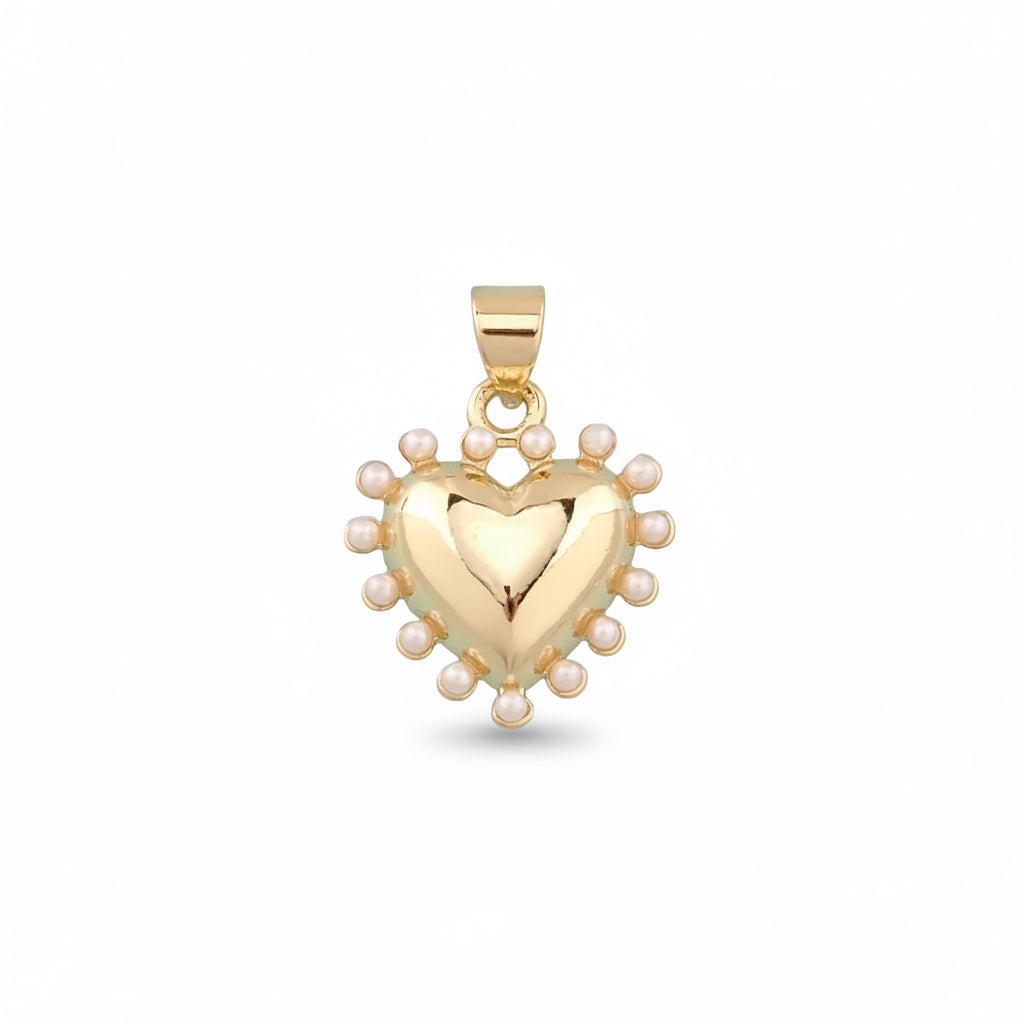 Small Pearl Heart Charm
